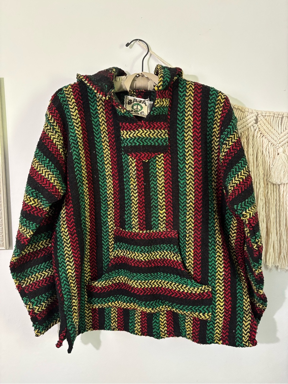 Baja Striped Crewneck Hoodie - Multicolor (Red, Green, Yellow, Black)